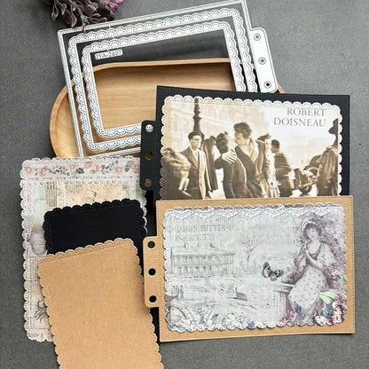 Rectangle Lace Loose-Leaf Cutting Dies, Backgrounds Frame Die Cuts Metal by Unknown