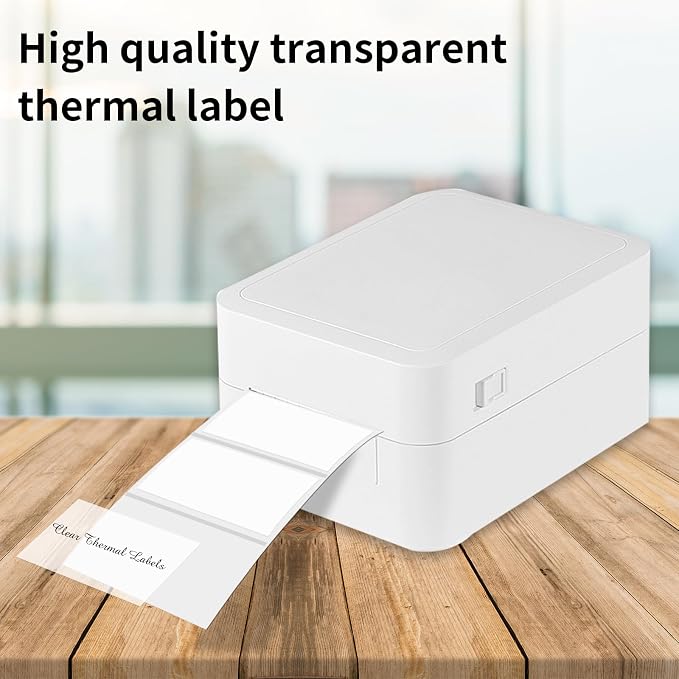 1.25" x 2.25" Transparent Thermal Label Stickers, Waterproof Thermal Printer - Image 4