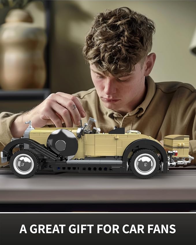 Mould King 10115 Classic Vintage Car Building Kit, Retro Car Building Blocks - Image 7