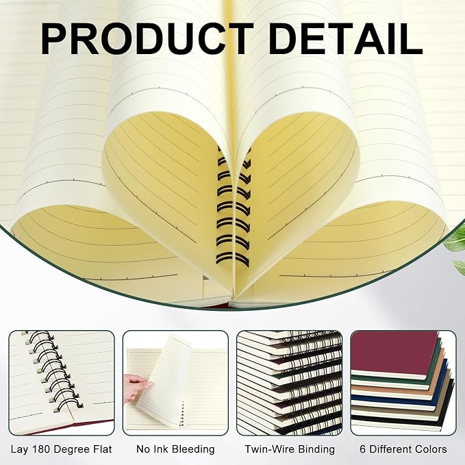 Spiral Notebook Bulk A5 College Ruled Journals Notebooks Lined 8.3 x 5.5 Inch - Image 2