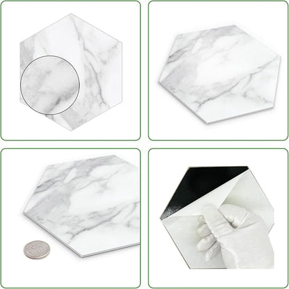 45-Sheet Hexagon Peel and Stick Backsplash, Stone Composite Stick on Decorative - Image 4