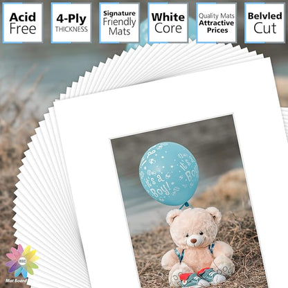 Mat Board Center, 8x10 for 5x7 White Picture Mat Sets - Image 2