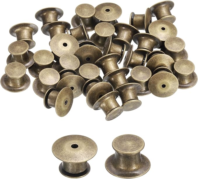uxcell 30Pcs Metal Locking Pin Backs, Pin Keepers Locking Clasp Flat Head Clamp by uxcell