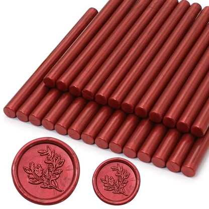 Wine Red Wax Seal Sticks 26pcs, Andotopee Glue Gun Wax Seal Sticks by Andotopee