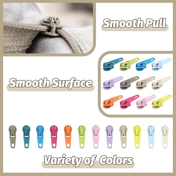 DOITEM 96Pcs Zipper Repair Kit Zipper Replacement 3# Zipper Pull Rescue Kit - Image 3
