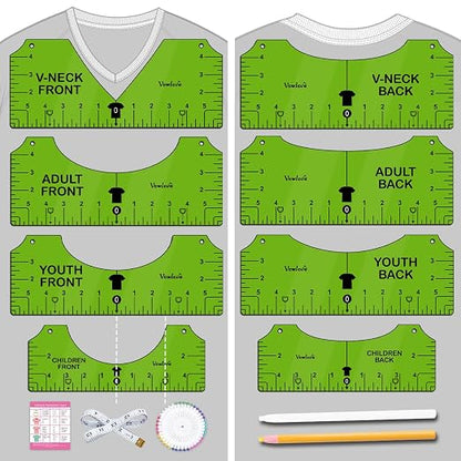 Vowlove Tshirt Ruler Guide for Vinyl Alignment: T Shirt Ruler to Center Design by Vowlove