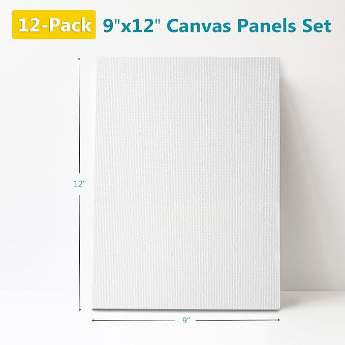 KEFF 12-Pack Bulk Canvas Boards, 9x12 Canvas - Image 2