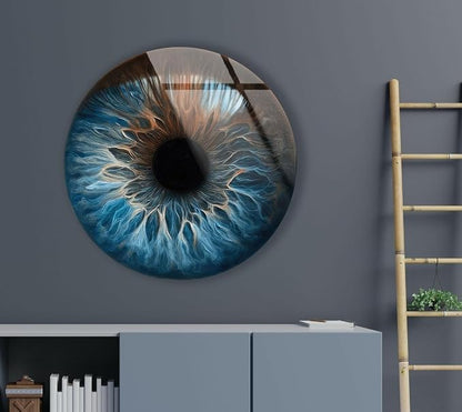 My Photostation.com 24'' Diameter Eye Round Blue Glass Wall Art Tempered Glass - Image 4