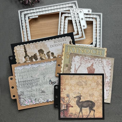 Square Lace Loose-Leaf Cutting Dies, Backgrounds Frame Die Cuts Metal Stencils - Image 7