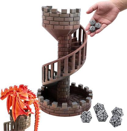 Wyvern Castle Dice Tower for Table Games, D&D & RPG Games, Perfect Table by 3Dprintedtoys