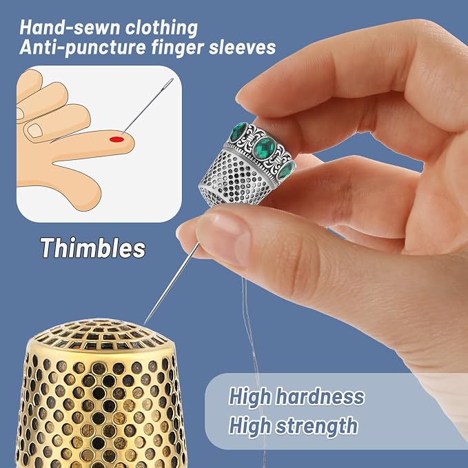 2 Pcs Vintage Sewing Thimble, Quilting Thimbles, Sewing Thimble Finger Protector - Image 3