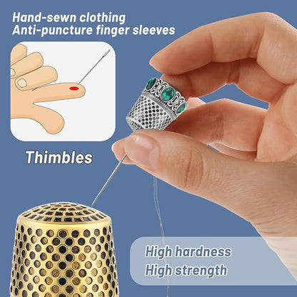 2 Pcs Vintage Sewing Thimble, Quilting Thimbles, Sewing Thimble Finger Protector - Image 3