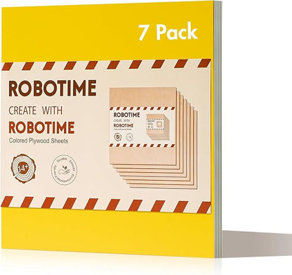 ROBOTIME 7-Pack Double-Sided Colored Basswood Sheets 1/8" by ROBOTIMEBuildingThingstoLife