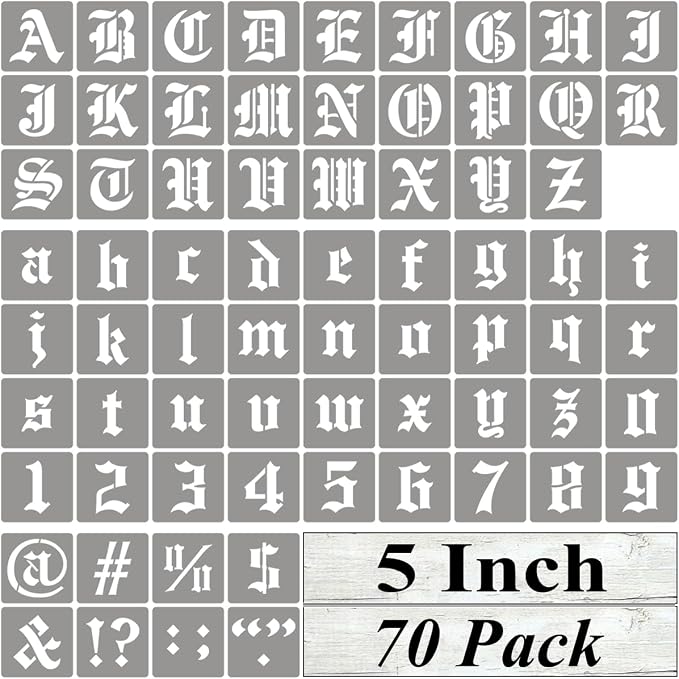 5 Inch Alphabet Letter Stencils by REOLAN
