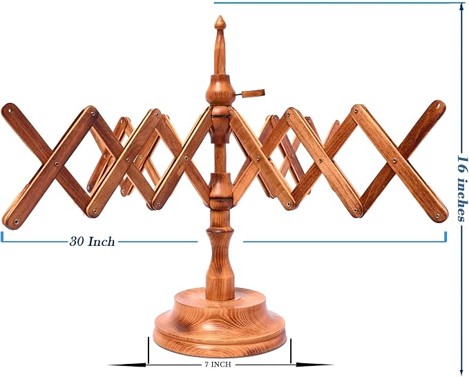 Wooden Table Top Yarn Swift, Antique Beechwood Crocheting & Knitting Craft - Image 4