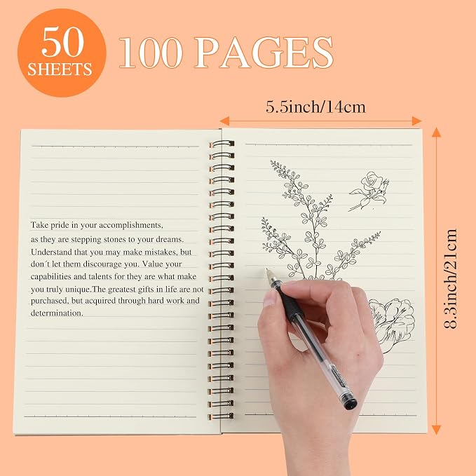 Yahenda 18 Pcs Spiral Notebook Bulk A5 Journal Lined 8.3'' x 5.5'' Writing - Image 3