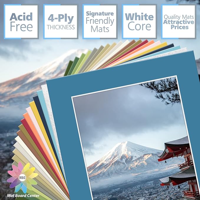 Mat Board Center, 5x7 Mixed Colors White Core Picture Mats Mattes Matting - Image 2