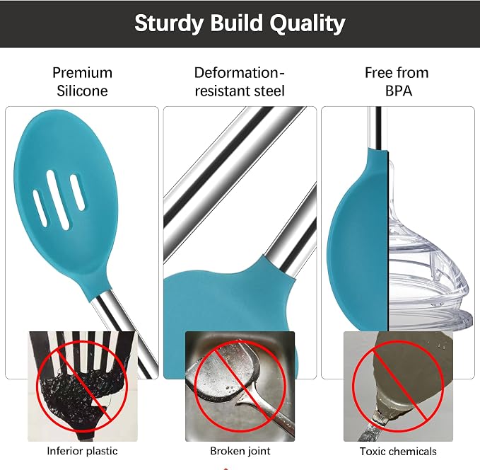 Silicone Spatula Spoon Set, BPA Free Kitchen Turners - Image 4