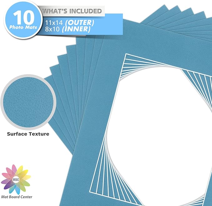 Mat Board Center, 11x14 for 8x10 Dynamic Blue Color Mats - Image 4