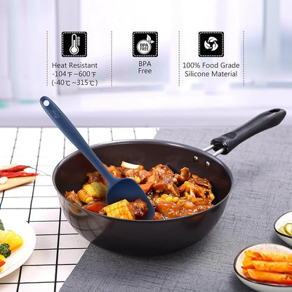 HOTEC Heat Resistant 600℉ BPA-Free Silicone Rubber Spatula Set - Image 4