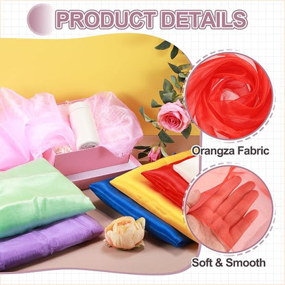 MECCANIXITY Iridescent Sheer Organza Fabric, 2 Yards x 59 Inches Solid - Image 3