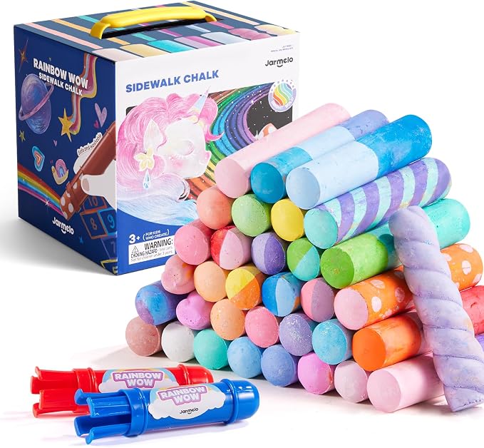 Jar Melo 38 PCS Sidewalk Chalk for Kids- Colored Sidewalk Chalk by JarMel%C3%B3
