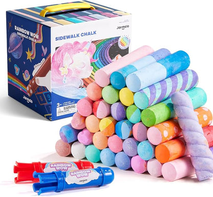 Jar Melo 38 PCS Sidewalk Chalk for Kids- Colored Sidewalk Chalk by JarMel%C3%B3