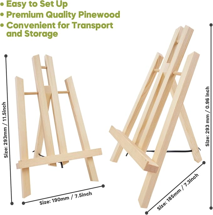 CONDA 6 Pack 11.8" Tabletop Easel, Portable A-Frame Tripod Tabletop Easel Set - Image 3