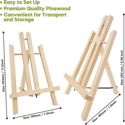 CONDA 6 Pack 11.8" Tabletop Easel, Portable A-Frame Tripod Tabletop Easel Set - Image 3