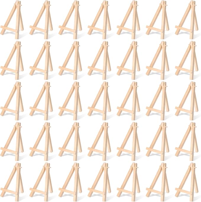 100 Pcs Mini Wood Display Easel Stands 5 Inch Small Wooden Canvas Easels by Unknown