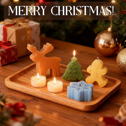 4 Pack Christmas Candle Molds, Moldes para Velas De Navidad Resin Christmas - Image 5