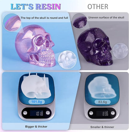 LET'S RESIN Silicone 3D Large Skull Shape Molds, Skeleton Skull Epoxy Resin Mold - Image 4