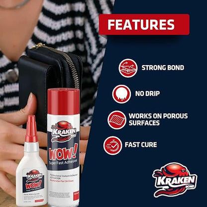 Kraken Bond Wow! CA Glue with Spray Adhesive Activator - Image 3