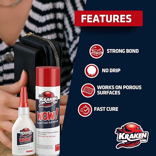 Kraken Bond Wow! CA Glue with Spray Adhesive Activator - Image 3