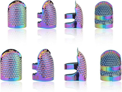8 Pcs Sewing Thimbles, Sewing Thimble Finger Protector, Fingertip Thimble Metal by yizzvb