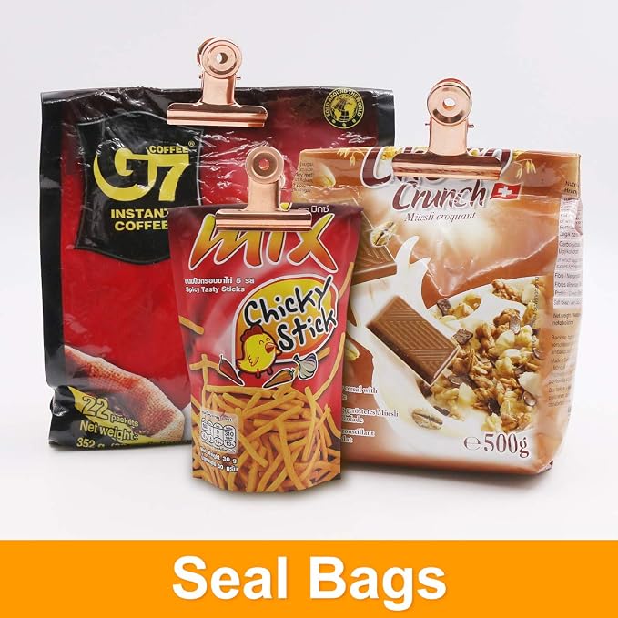 Coideal Bulldog Paper Clips Rose Gold, Food Bags, Pictures Photos, Art Crafts - Image 3