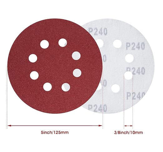 S SATC 150PCS 5 Inch 8 Holes Dustless Hook and Loop Sanding Discs, 240 Grit - Image 3