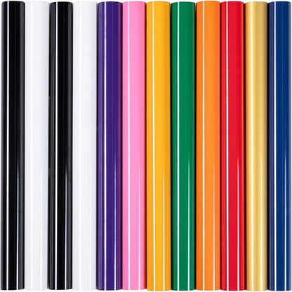 HTVRONT HTV Heat Transfer Vinyl -13 Pack HTV Vinyl Sheets, 10 Assorted Premium by HTVRONT