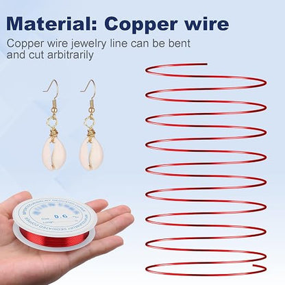 10 Rolls Copper Jewelry Wire, 10 Assorted Colors 0.6 mm Dia. Beading Wire - Image 3