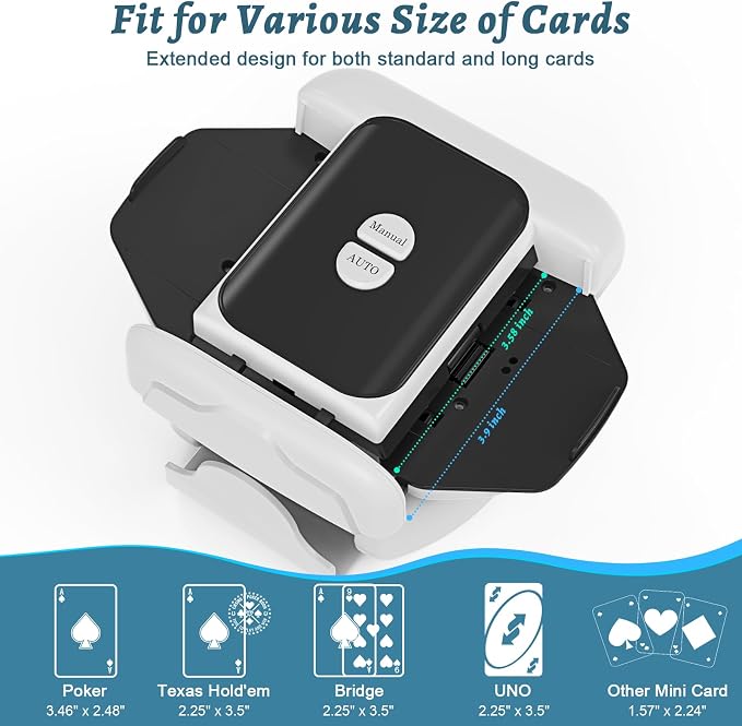 Automatic Card Shuffler 2 Deck, Rechargeable Playing Cards Shuffling Machine - Image 3