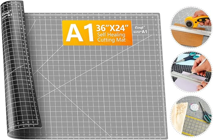 Ecraft Large Self Healing Cutting Mat: 24" x 36" Double Sided 5-Ply Hobby Mat by ecraft
