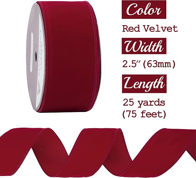 MEEDEE Red Velvet Ribbon - Image 2