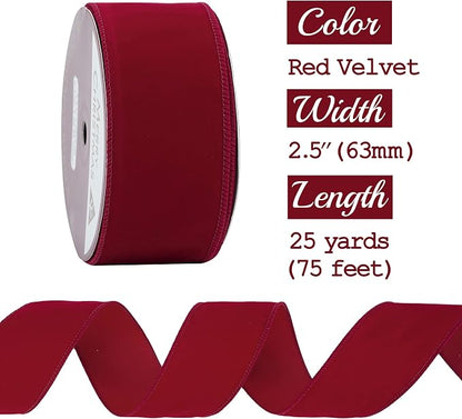 MEEDEE Red Velvet Ribbon - Image 2
