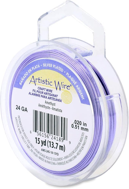 Artistic Wire, 24 Gauge Silver Plated Tarnish Resistant Colored Copper Craft by ArtisticWire