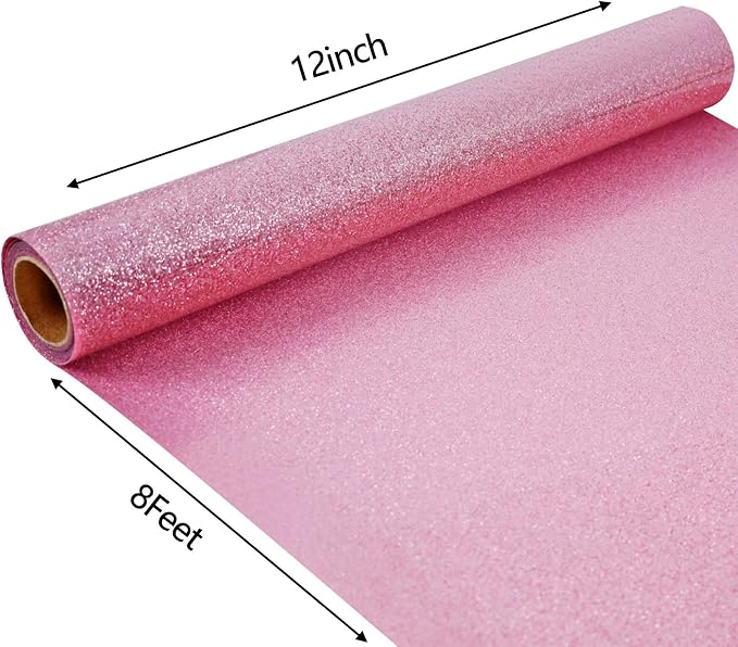 FUNKAKA Glitter Pink HTV Heat Transfer Vinyl Rolls - Image 2