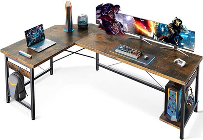 Coleshome 66" L Shaped Larger Gaming Desk, Corner Computer Desk, Sturdy Home by Coleshome