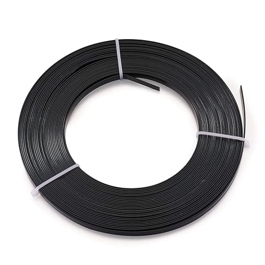 Fashewelry 32.8Ft 5mm Aluminum Flat Wire Black Bendable Metal Craft Wire Strip - Image 3