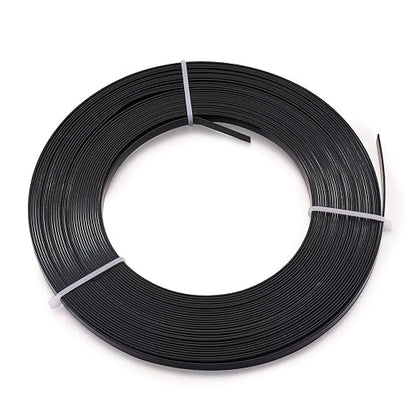 Fashewelry 32.8Ft 5mm Aluminum Flat Wire Black Bendable Metal Craft Wire Strip - Image 3