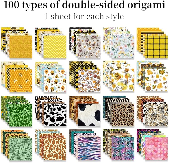Origami Paper Kit Dobule Sided 100 Sheets 100 Colors 6 Inch Japanese Chiyo - Image 3