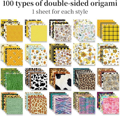 Origami Paper Kit Dobule Sided 100 Sheets 100 Colors 6 Inch Japanese Chiyo - Image 3
